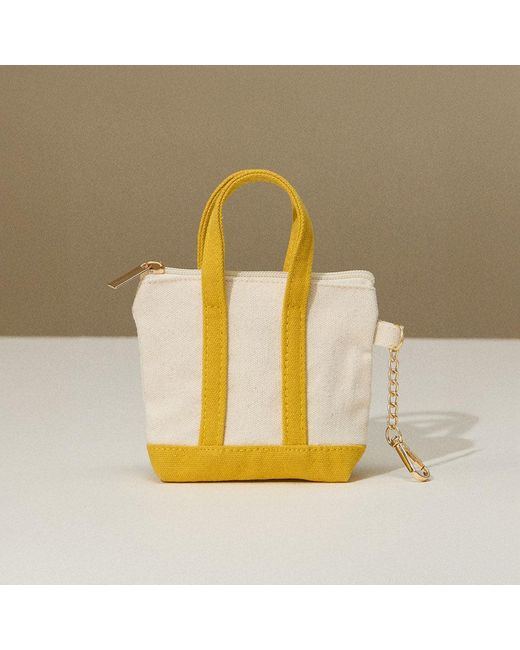 Fashnzfab Yellow Mini Canvas Pouch Bag Bag Charm