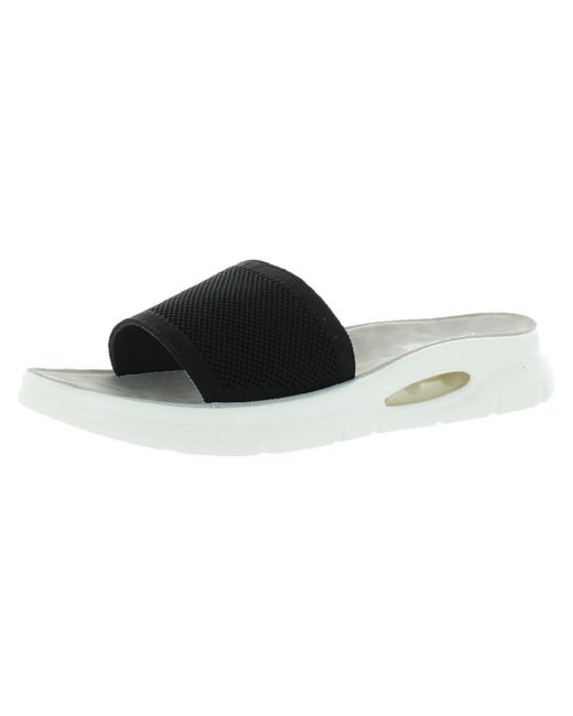 Aqua College Black Alina Knit Slip On Slide Sandals