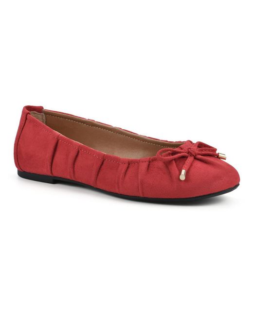 White Mountain Red Sakari Faux Leather Ballet Loafers