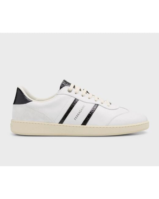 Ferragamo Metallic Ferragamo Achille 2 Leather Sneakers for men