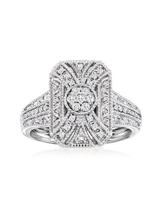 Ross-Simons White Diamond Scrollwork Ring