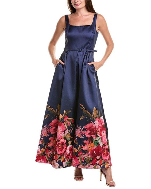 Julia Jordan Blue Monroe Pleated Maxi Dress