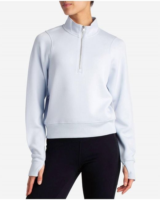 Danskin White Cityscape Half Zip
