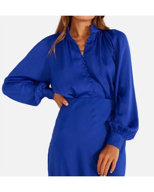 MINKPINK Blue Button Up Blouse