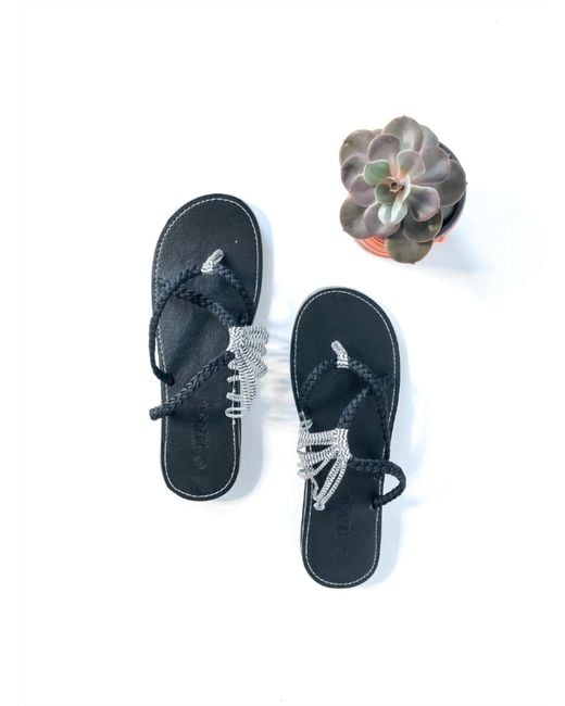 Plaka Blue Oceanside Flat Sandals