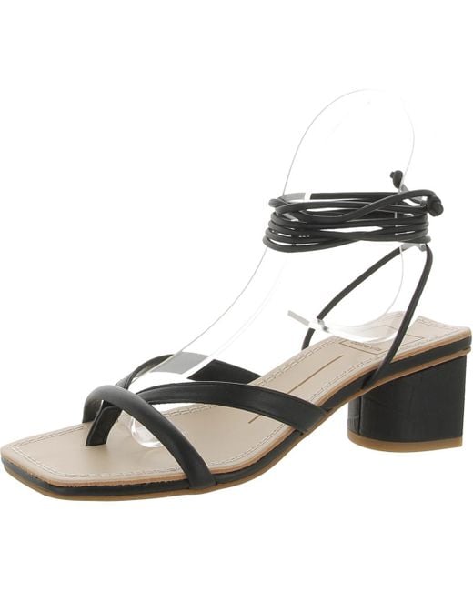 Dolce Vita Black Jaimi Faux Leather Open Toe Thong Sandals