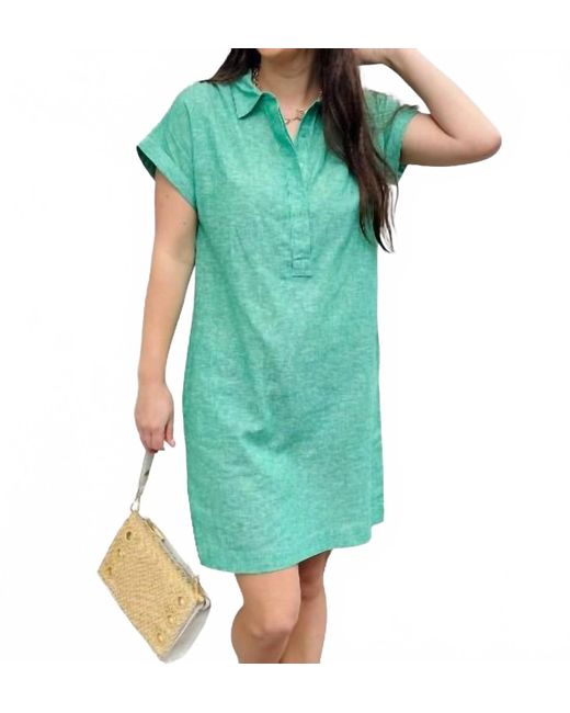 Pure Amici Green Pullover Mini Dress