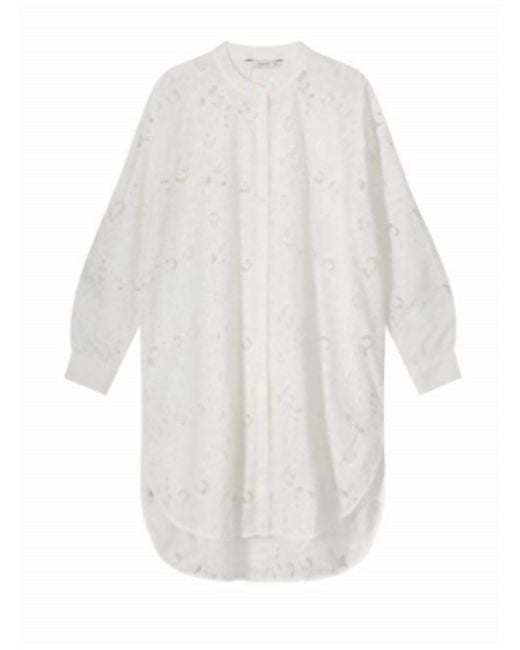 Summum White Openwork Blouse