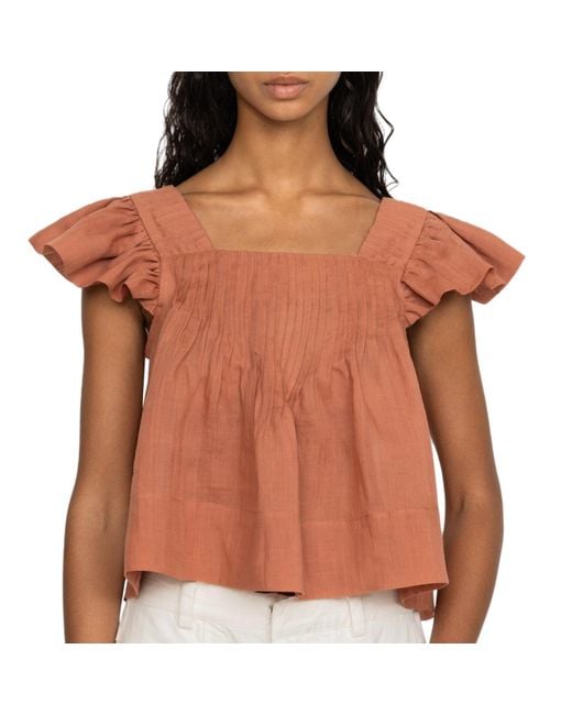 Sea Brown Risa Ramie W/ Poly Satin Tank Top