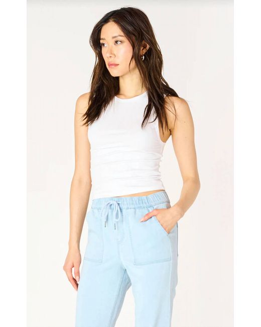 Dex White Ribbed Tank Top