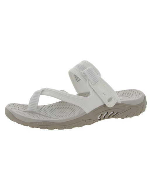 Skechers White Glitter Slip-on Slide Sandals