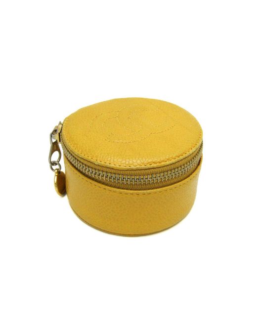 Chanel Yellow Leather Clutch Bag (pre-owned)