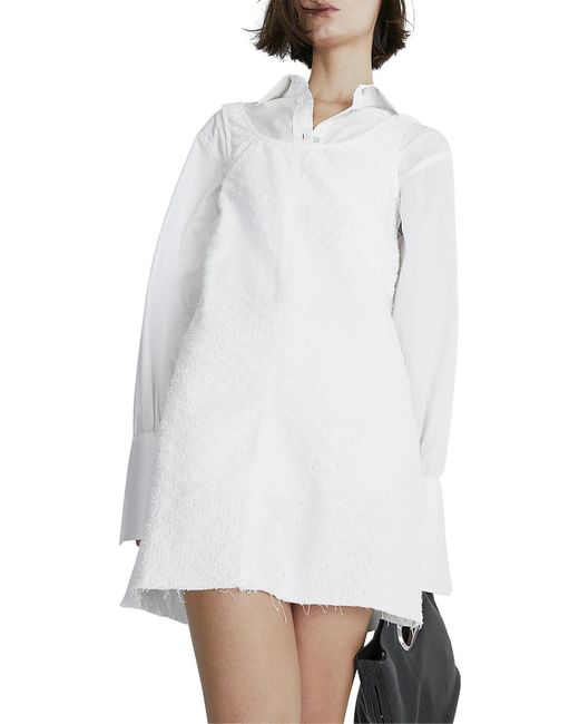 Rag & Bone White Distressed Hem Mini Shift Dress