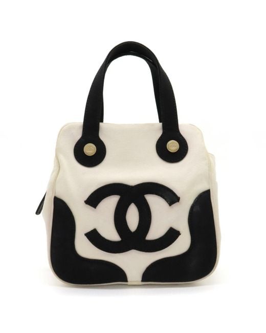 Chanel Black Canvas Tote Bag (pre-owned)
