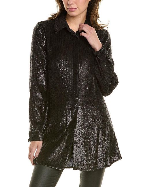 Donna Karan Black Sequined Tunic