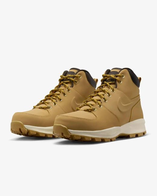 Nike Natural Manoa Leather 454350-700 Haystack Velvet Brown Leather Boots Gas26 for men