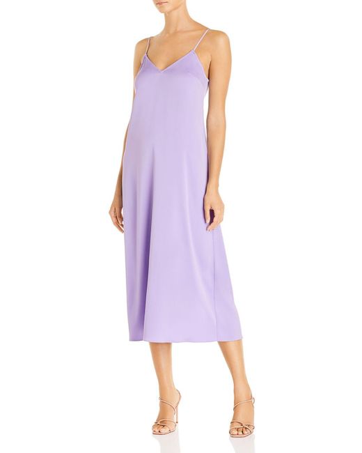 French Connection Purple V-neck Maxi Slip Dress