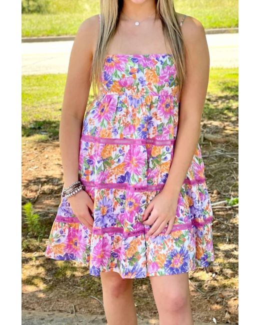 Moodie Ladder Lace Trim Mini Dress I in Pink Lyst