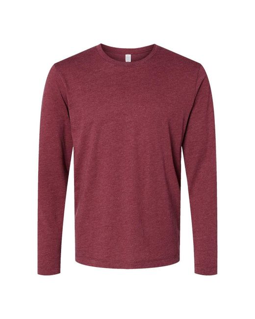 Alternative Apparel Red Cotton Jersey Long Sleeve Cvc Go-to Tee for men