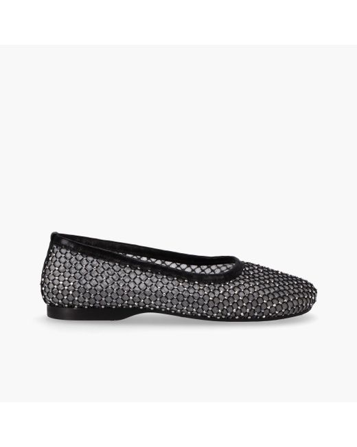 Alohas Black Lorain Mesh Glow Leather Ballet Flats
