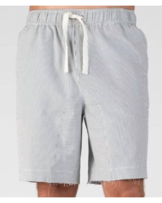 ATM Gray Seersucker Woven Shorts In Grey for men