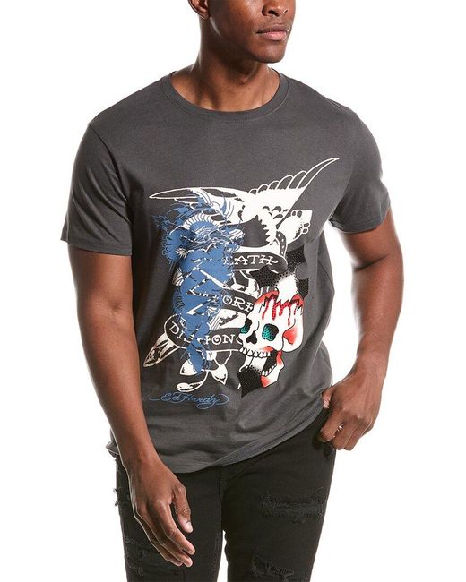 Ed Hardy Gray Eagle Skull T-shirt for men