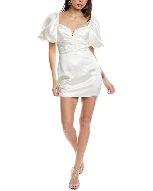 Amanda Uprichard White Santucci Silk Mini Dress