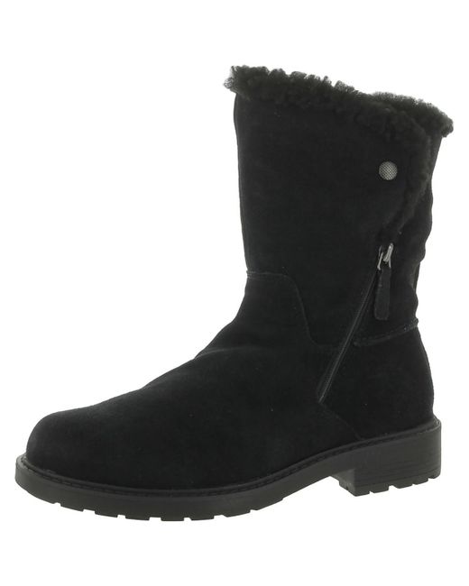 Clarks Black Opal Zip Suede Pull On Winter & Snow Boots
