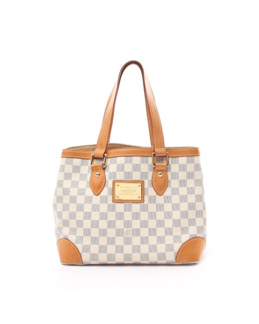 Louis Vuitton White Hampstead Pm Damier Azur Handbag Tote Bag Pvc Leather