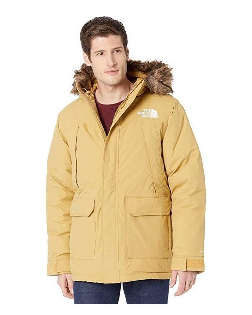 The North Face Natural Nf0a5gjfzsf Tan Full Zip Long Sleeve Mcmurdo Parka Onf1048 for men