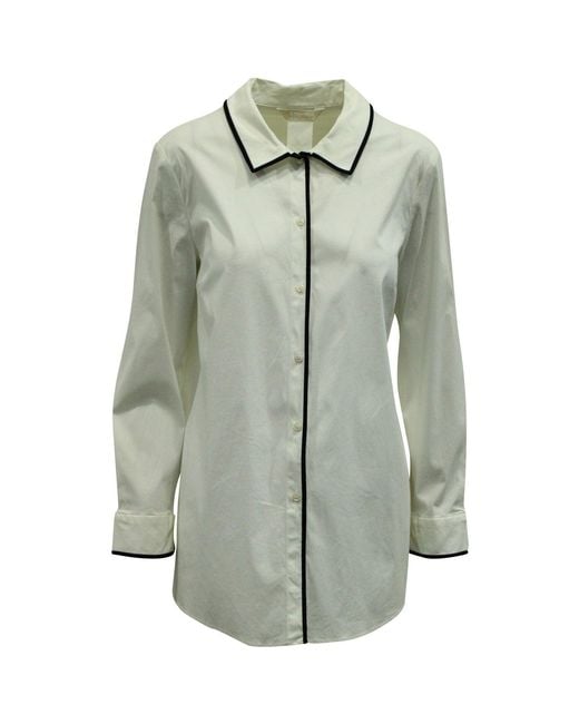 Max Mara Green Button-Down Shirt With Piping