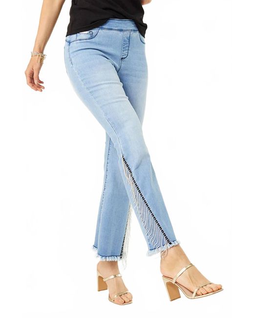 Coco + Carmen Blue Omg Flare Jeans With Rhinestone Fringe