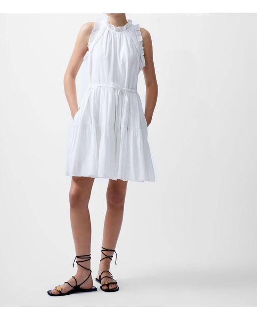 French Connection Emily Tiered Flared Dress in White | Lyst