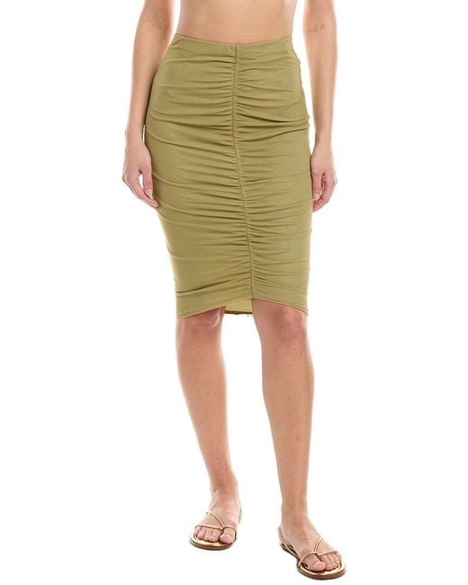 ViX Green Solid Frida Midi Skirt