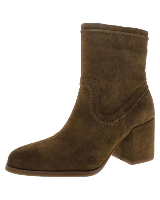 Vince Camuto Pailey Suede Zipper Ankle Boots in Brown