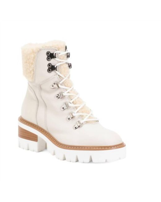Sesto Meucci Maeko Tie Front Boot In Milk Calf Leather in White | Lyst
