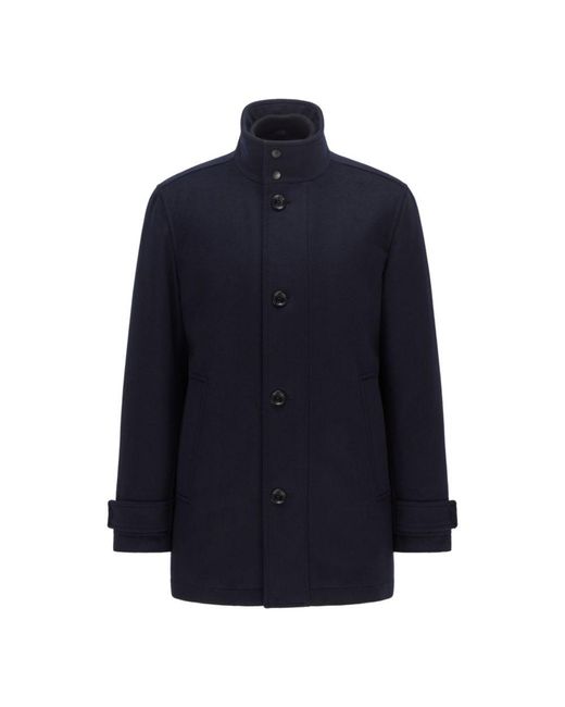 BOSS by HUGO BOSS Hugo - Wool Blend Regular Fit Coat With Quilted Inner Bib  in Dark Blue (Blue) for Men | Lyst