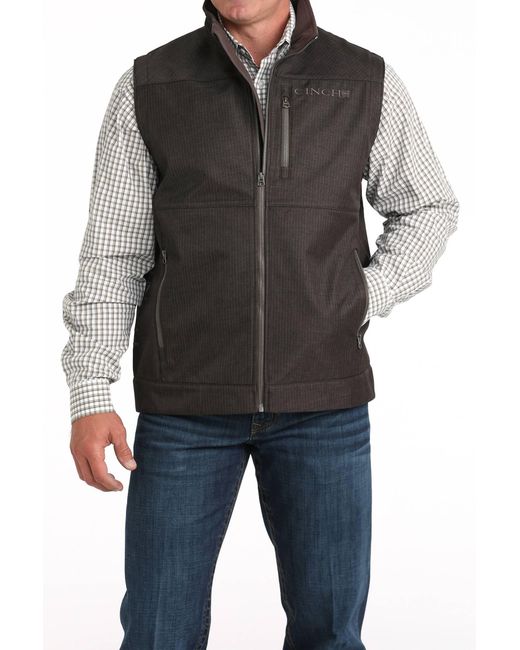 Cinch Black Softshell Bonded Vest for men