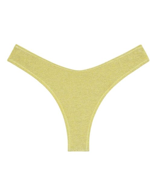 Montce Yellow Limon Sparkle Lulu (Zig-Zag Stitch) Bikini Bottom
