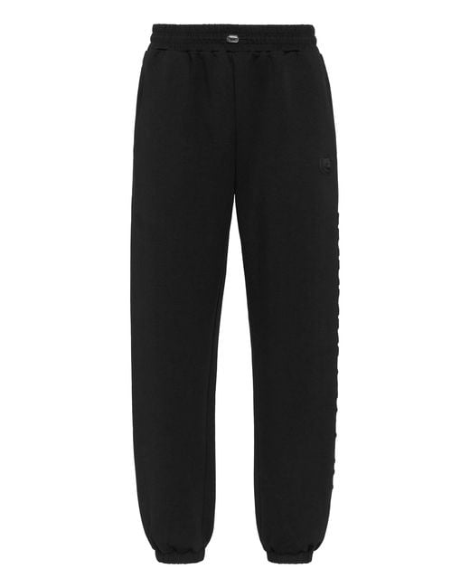Philipp Plein Black Embossed Jogging Pants for men