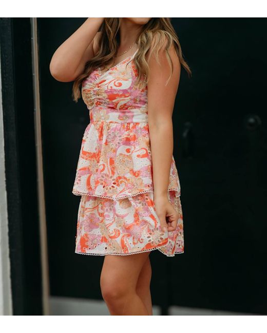 J joy Women's Black Ribbon Cinched Wait Layer Dress