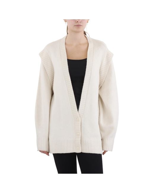 Ted Baker Natural Plus Wmk-Joplyin Shoulder Ribbed Trim Wool Cardigan Sweater