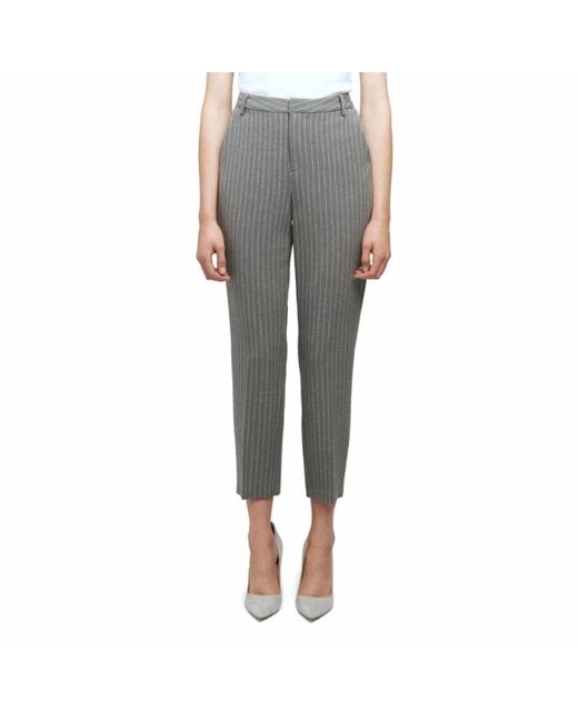 L'Agence Gray Ludivine Stripe Crop Trousers
