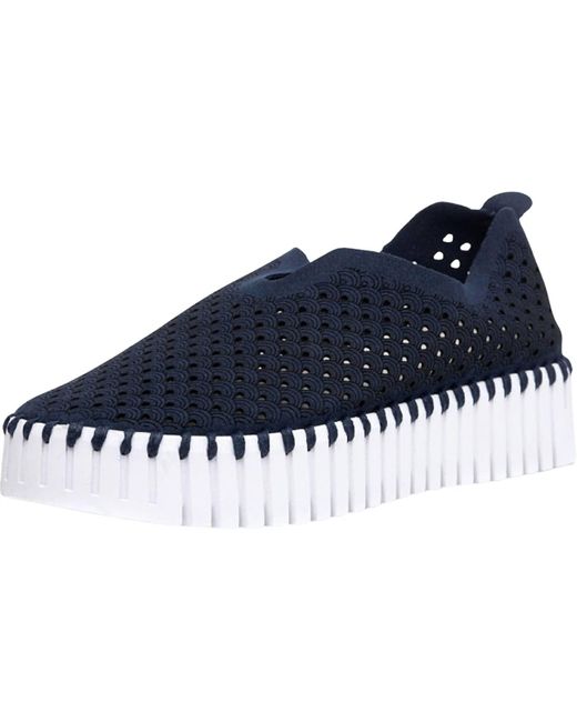 Ilse Jacobsen Blue Platform Tulip Slip-On