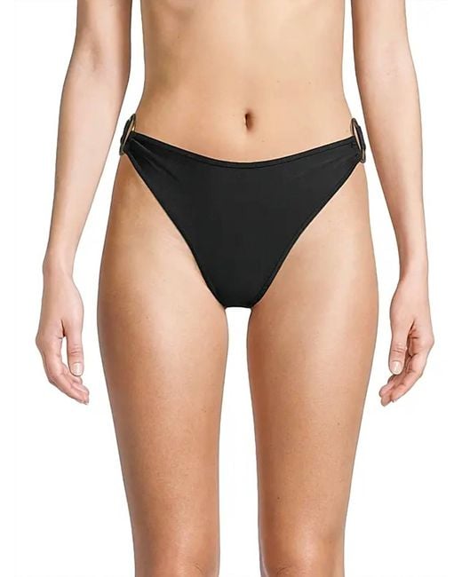 Ramy Brook Black Peri Ring Bikini Bottom