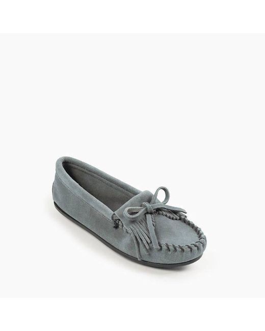 Minnetonka Gray Kilty Hardsole Moccasin