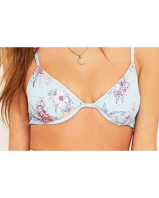Somedays Lovin Black Amazonia Shirred Floral Bikini Top