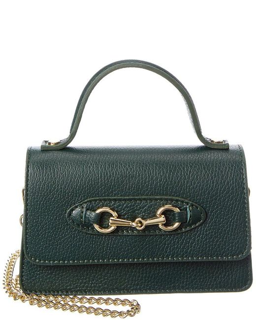 Persaman New York Green Reagan Leather Shoulder Bag
