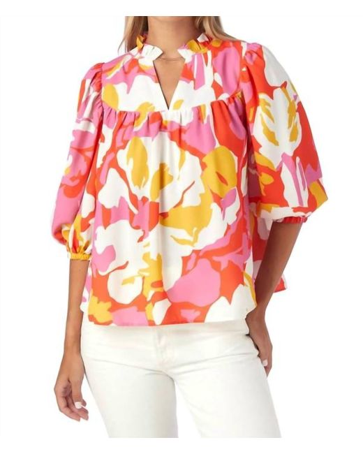 CROSBY BY MOLLIE BURCH Red The Rosie Floral Top