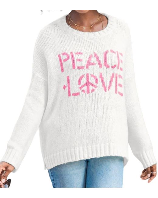 Wooden Ships White Peace Love Crew Sweater
